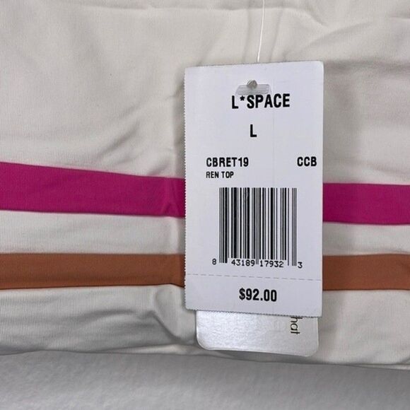 L*Space Womens Size Large Swimwear 'Ren' Bikini Top in Cream-Chestnut-Bubblegum - Picture 7 of 7